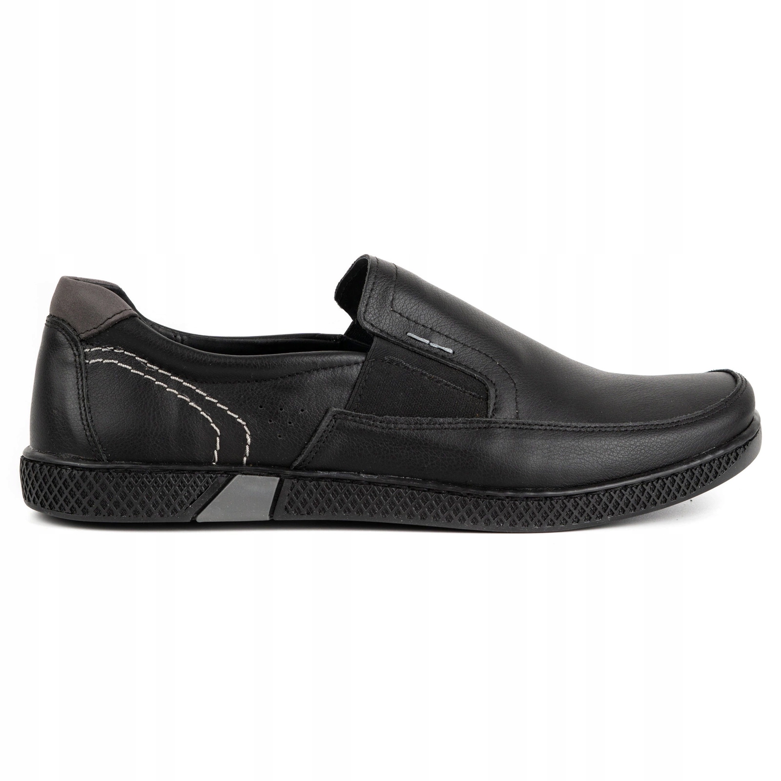 Pánské kožené nazouvací mokasíny Polské 912 černé 43