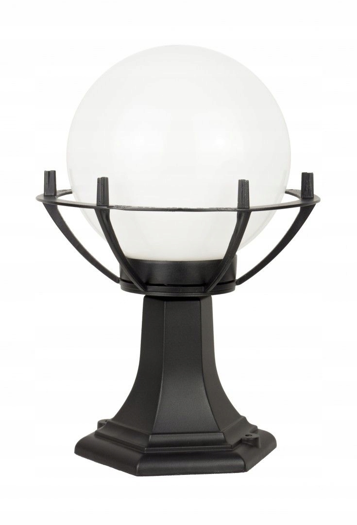 Stojací zahradní lampa koule 20 cm bílá nebo kouřově černá 39 cm Su-ma