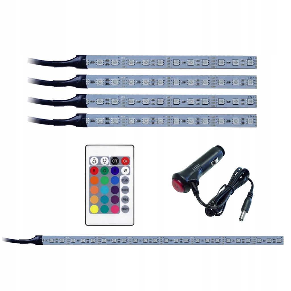 Blink Led kabiny auta Rgb 4x30 cm Music nosič