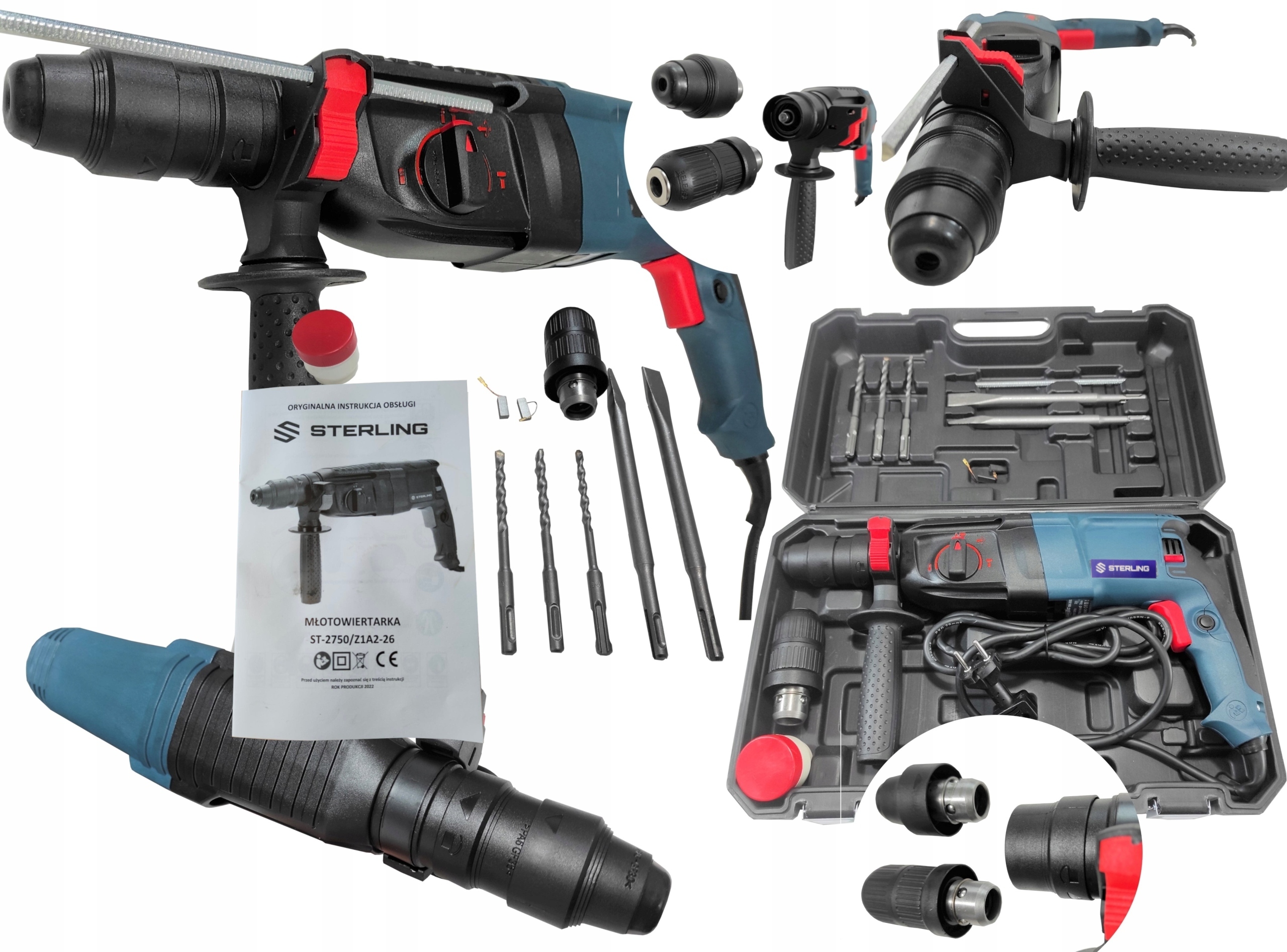 MŁOTOWIERTARKA MŁOT UDAROWY SDS+ WALIZKA WIERTARKA