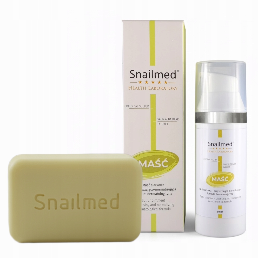 Maść siarkowa 50 ml mydło siarkowe do skóry problematycznej Snailmed
