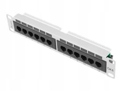 Lanberg PPU6-9012-S Lanberg Patch Panel 10, 12 port 1U, kat.6, szary