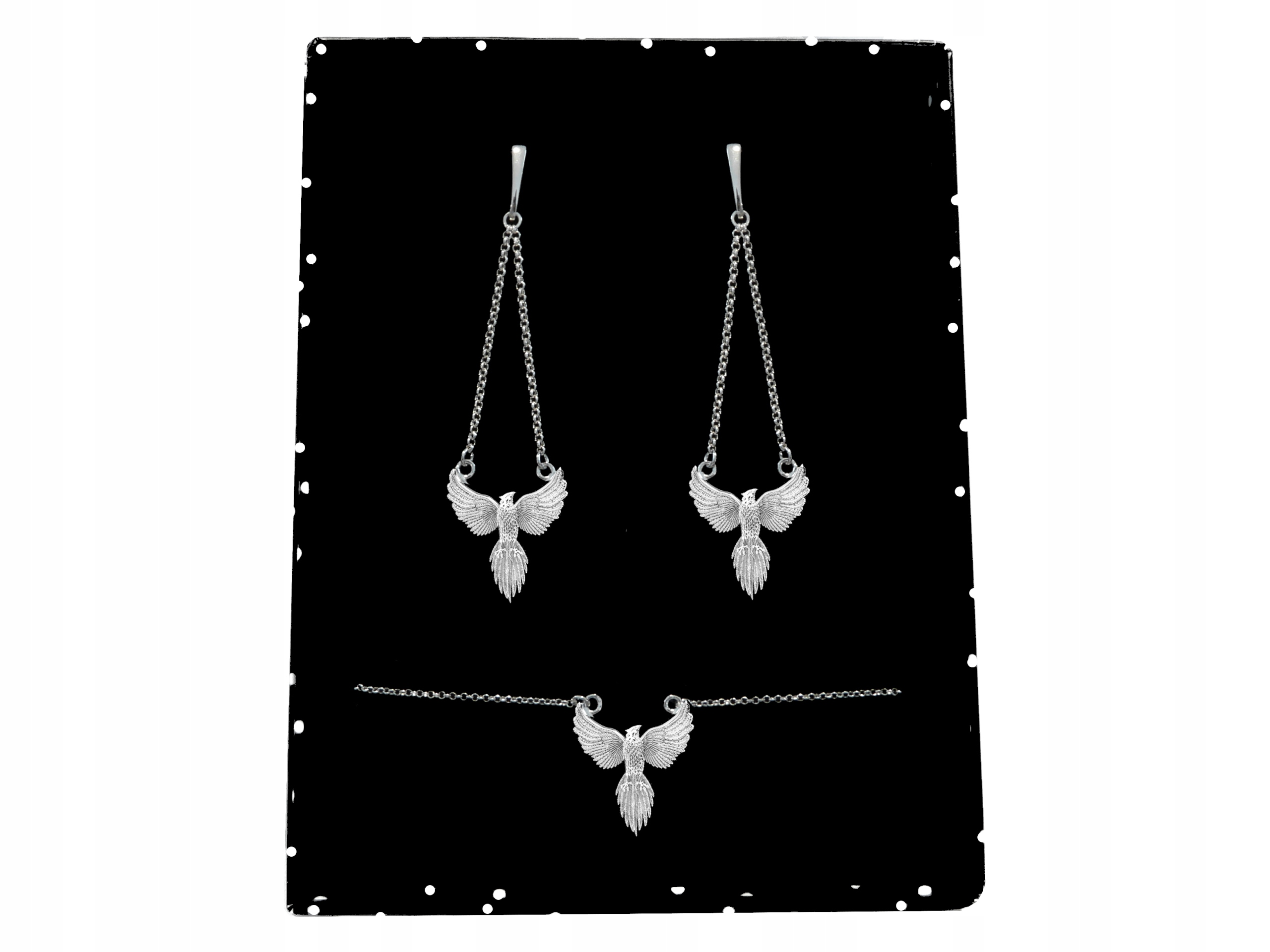 

Srebrny Komplet Mityczny Ptak Feniks srebro 925