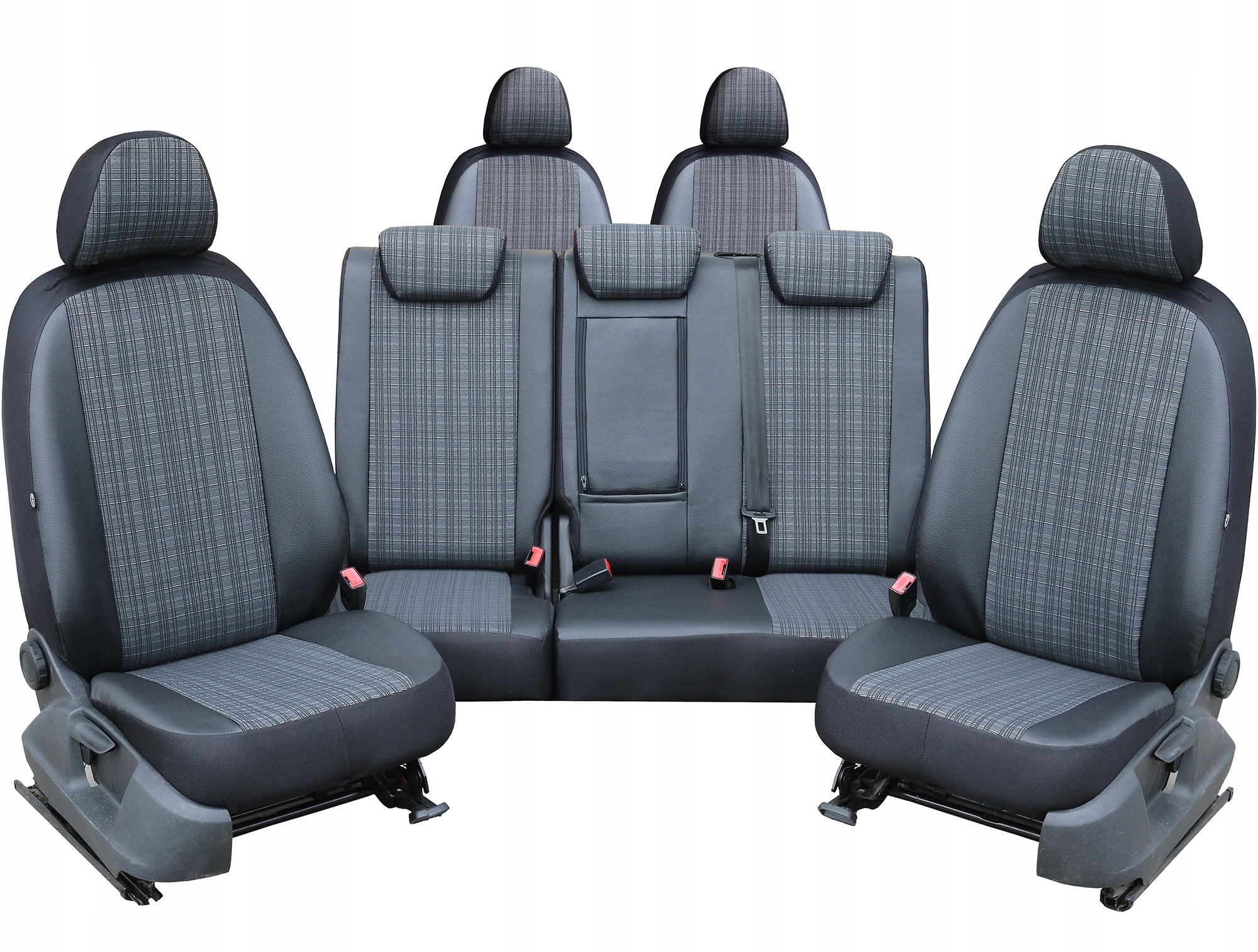 GRUBE POKROWCE MIAROWE NA FOTELE SAMOCHODOWE do VW VOLKSWAGEN TOURAN 1 7m