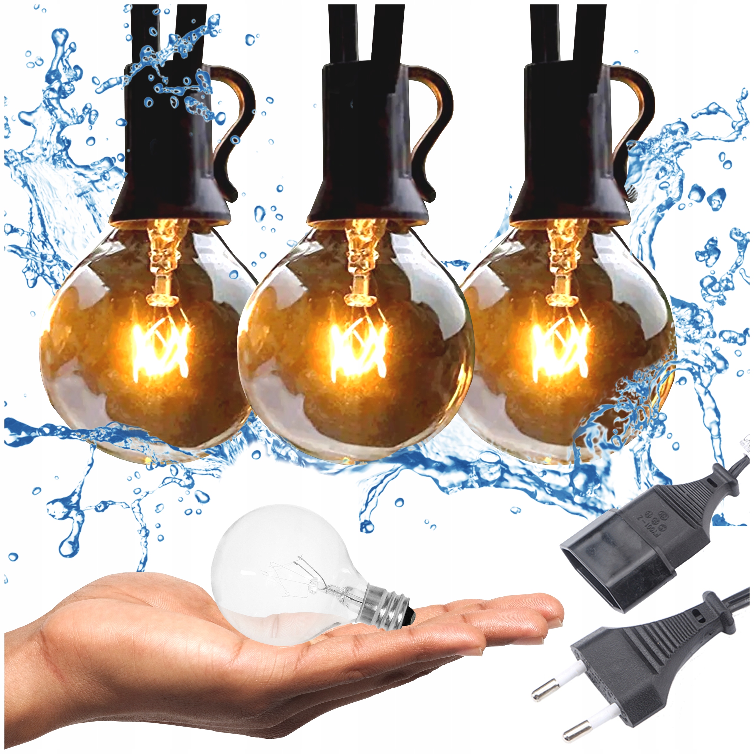 

Girlanda Lampki Ogrodowe 30m Wiszące Kule 100sztuk