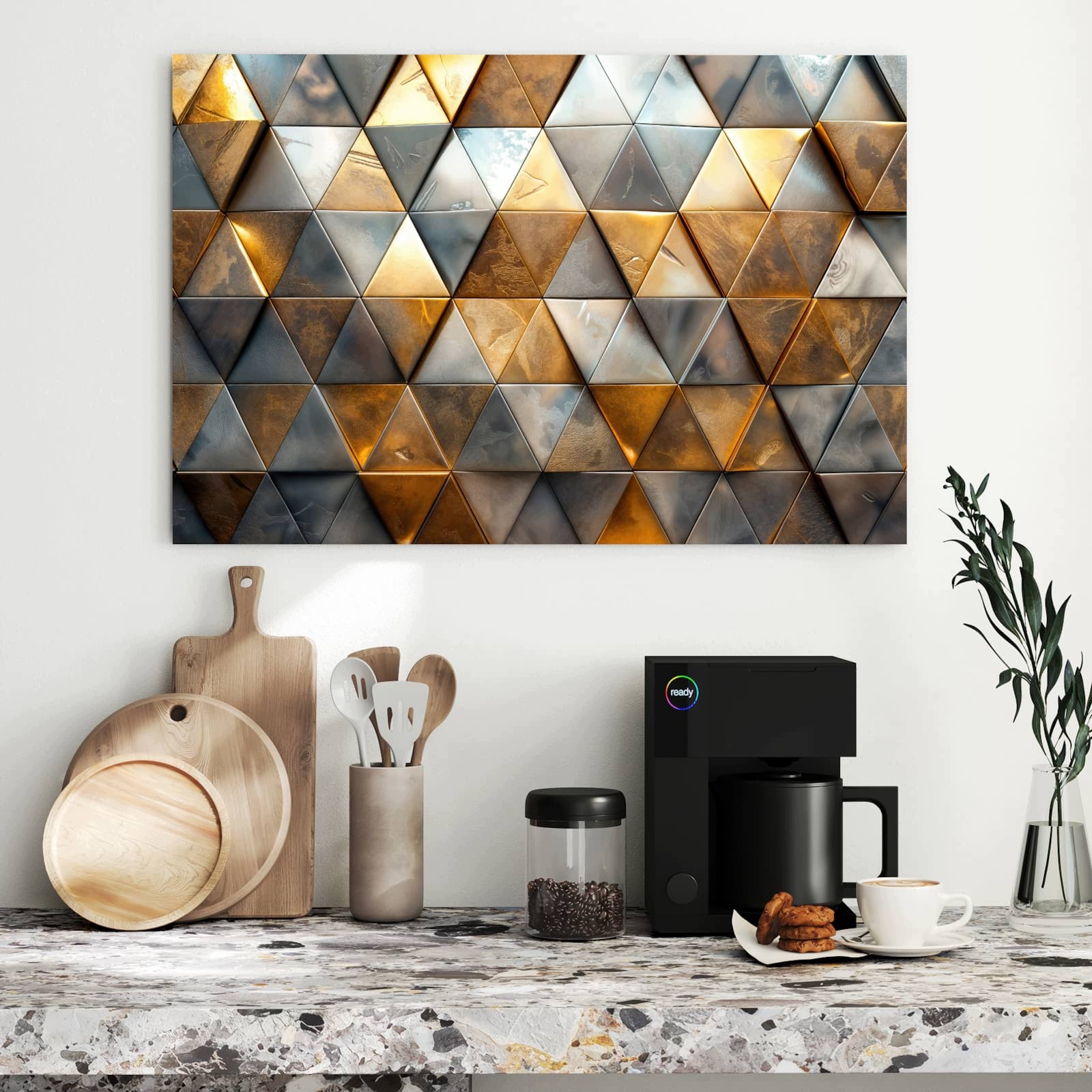Magnetická tabule Vzor trojúhelníkový Stěna 90 × 60 cm