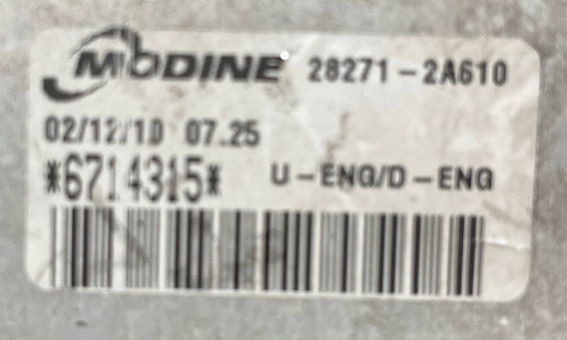 Intercooler KIA CEED 1.6 CRDI 2007- 28271-2A610 Numer katalogowy części 28271-2A610