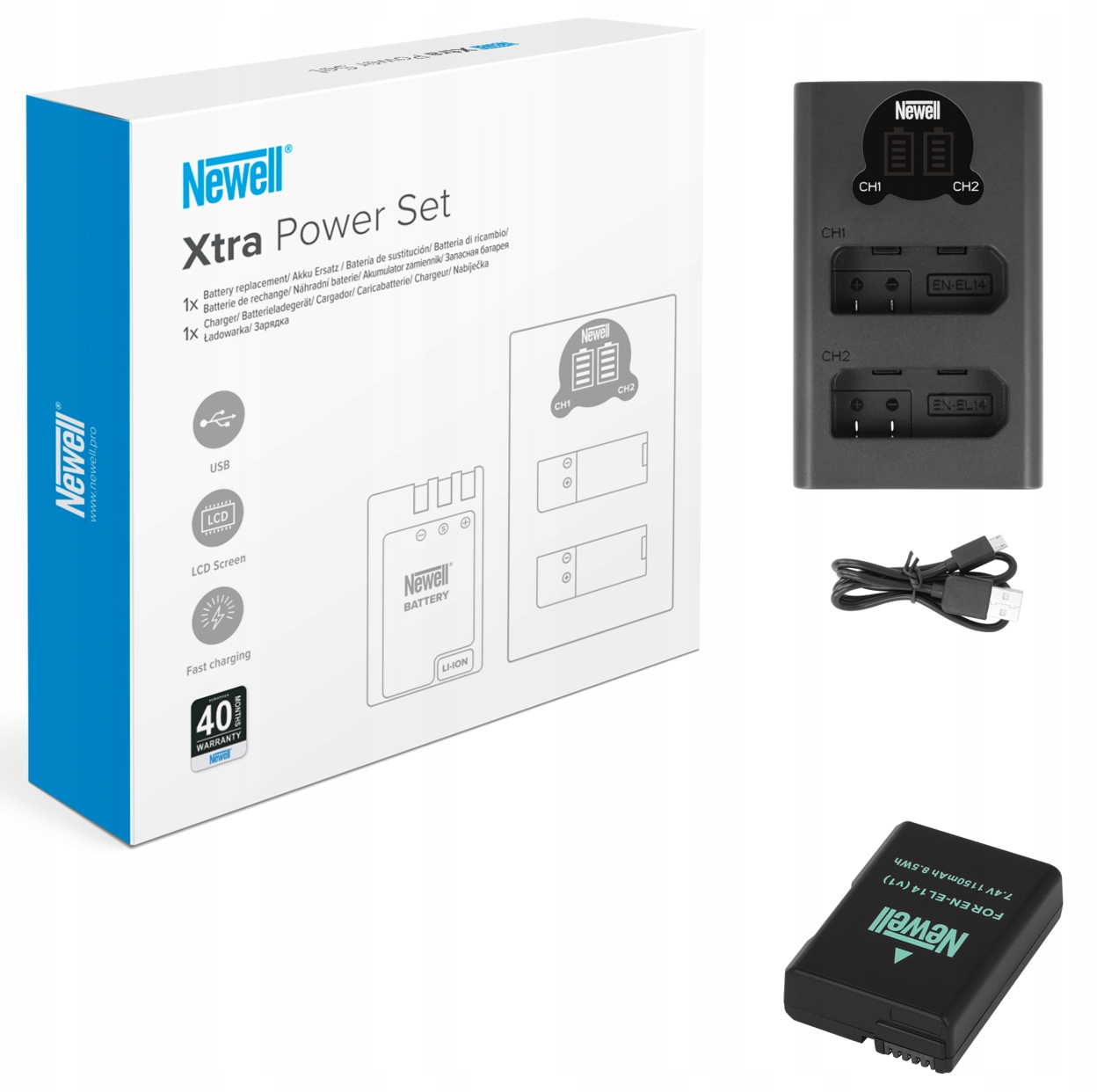 

Newell Power Set Ładowarka Akumulator EN-EL14