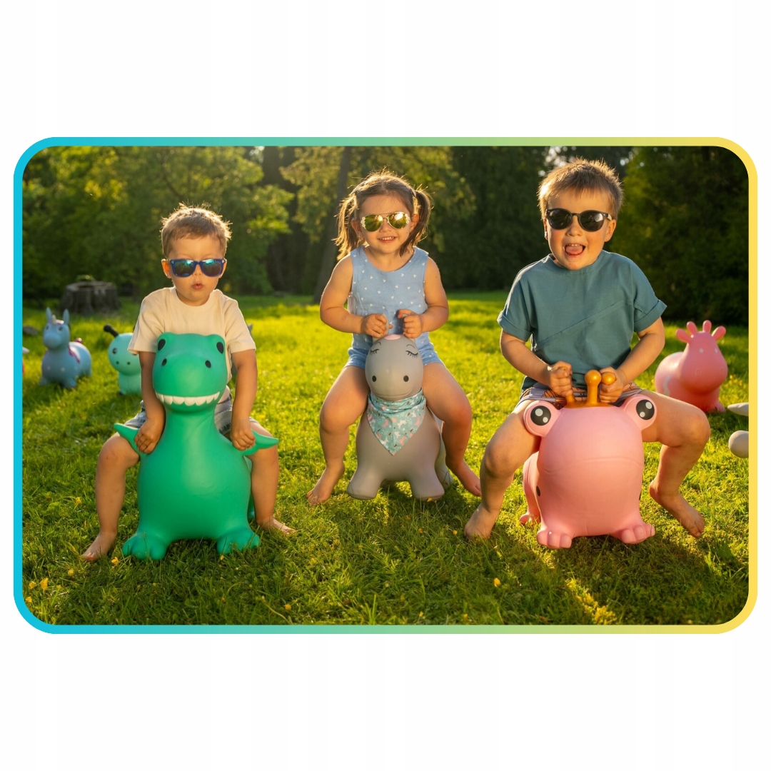 Skoczek Gumowy Reksio Szary z Bandaną Dla Dzieci Do Skakania Sun Baby Kolor dominujący odcienie szarości i srebra