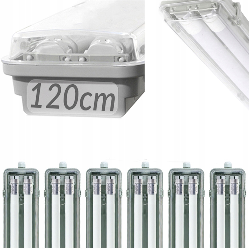 6x Przemysłowa Jarzeniówka Led Do Warsztatu Neutralna 4000K IP65 230V 120cm