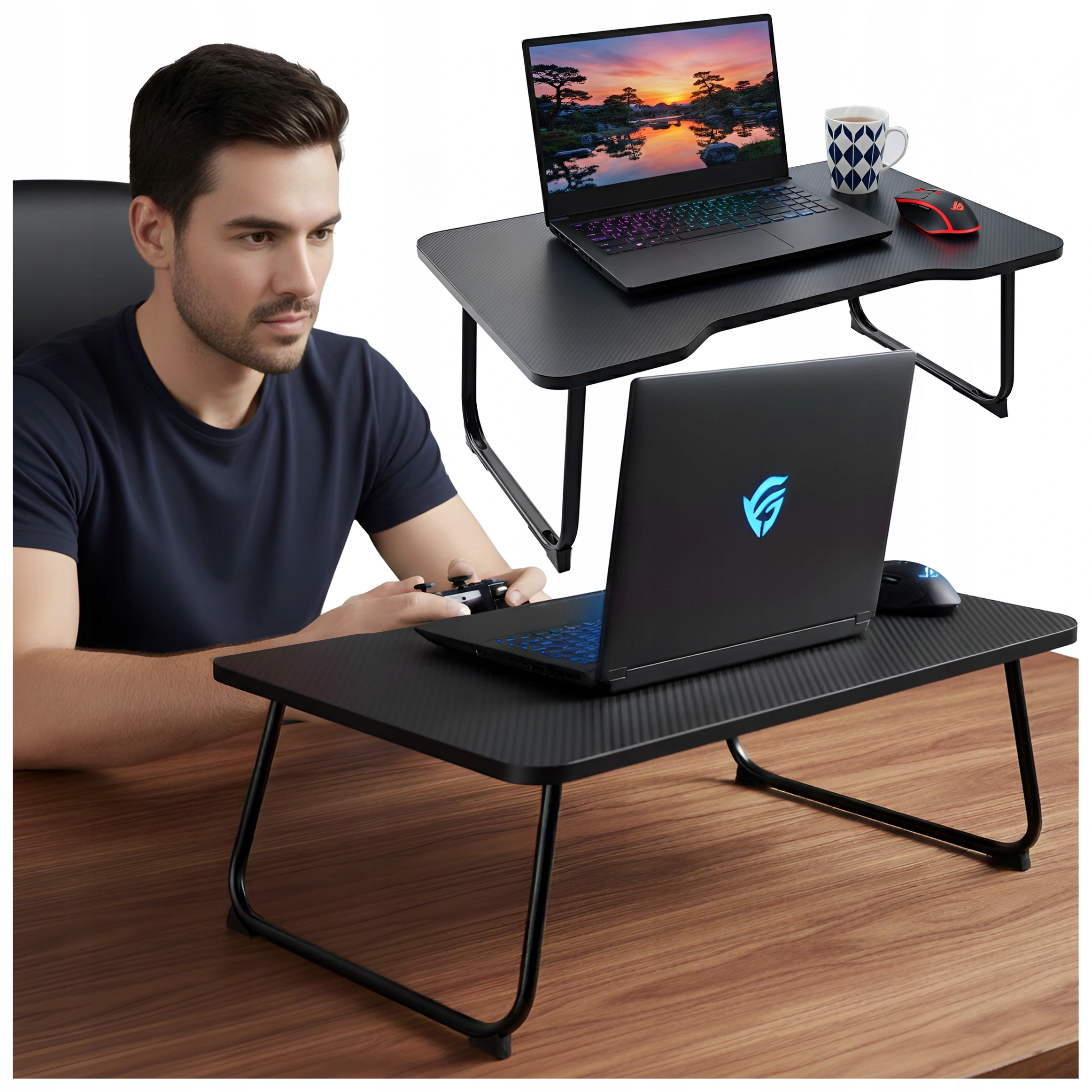 Stolek Pod Notebook Počítač Do Postele Skládací Stabilní Snídaňový Karbon