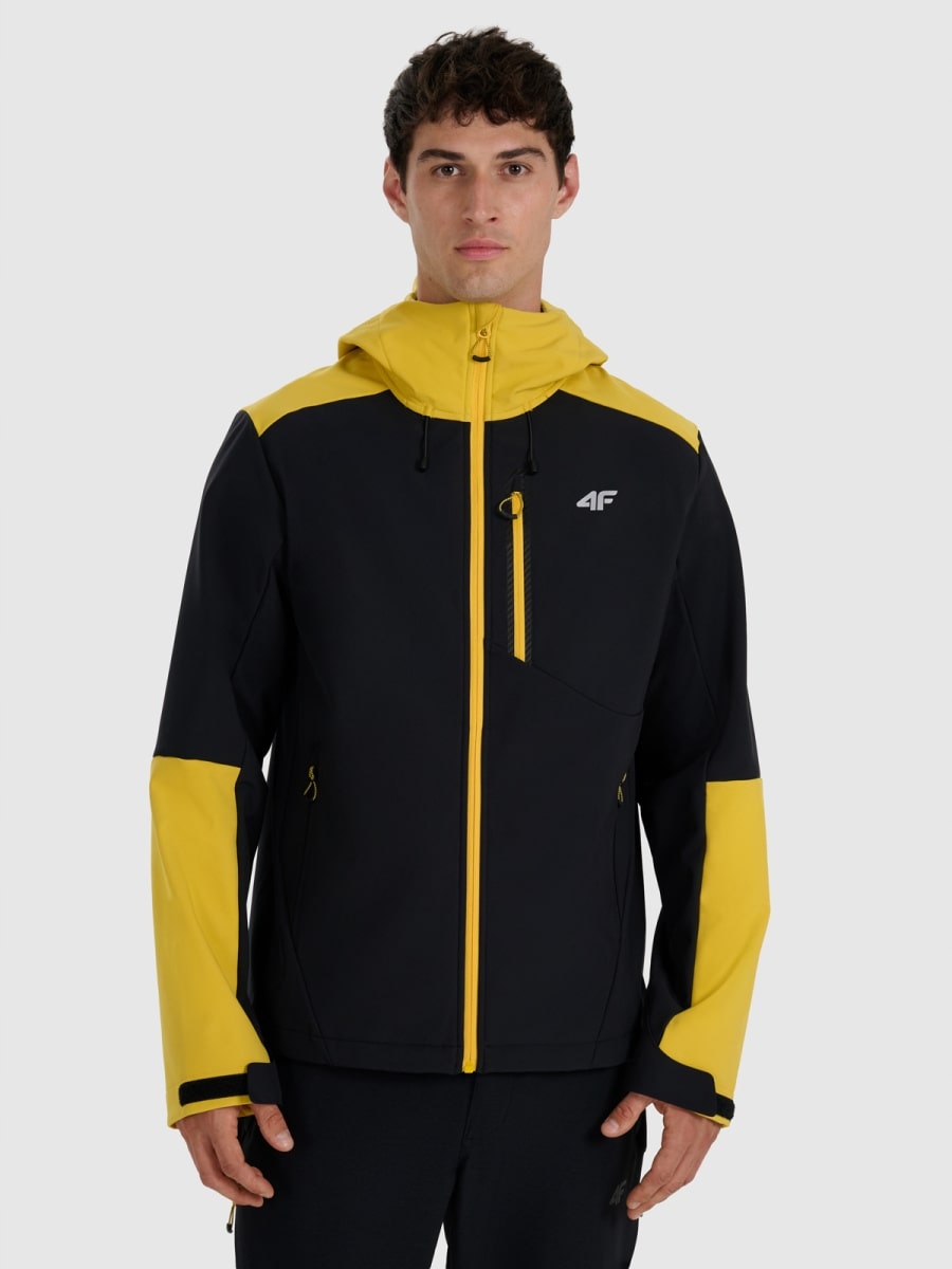 Pánská Bunda 4F Softshell s kapucí Membrána 8000 Žlutá M