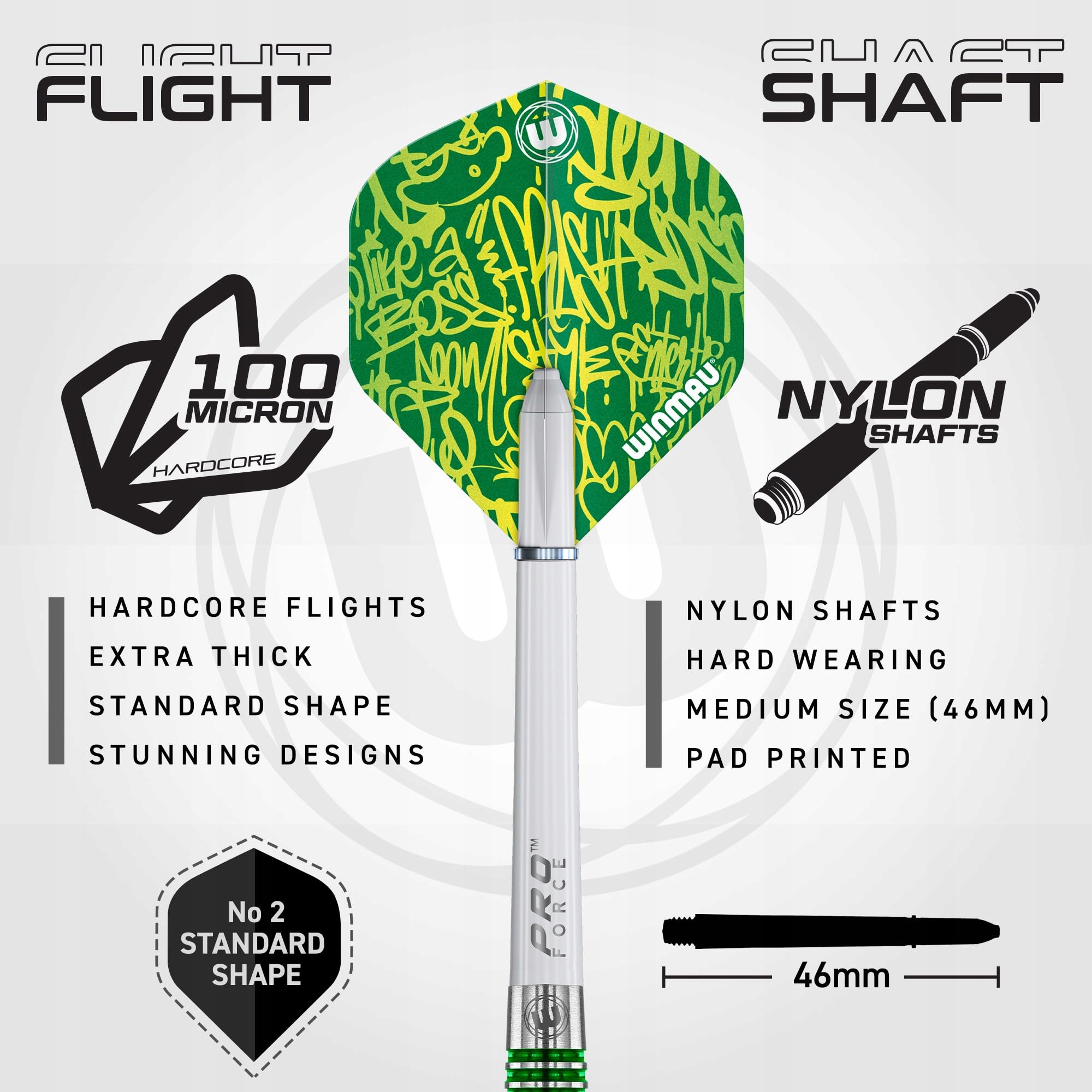 WINMAU Advance 500 Zielone Rzutki 24g Z Dartami i Piórkami — miniatura 3