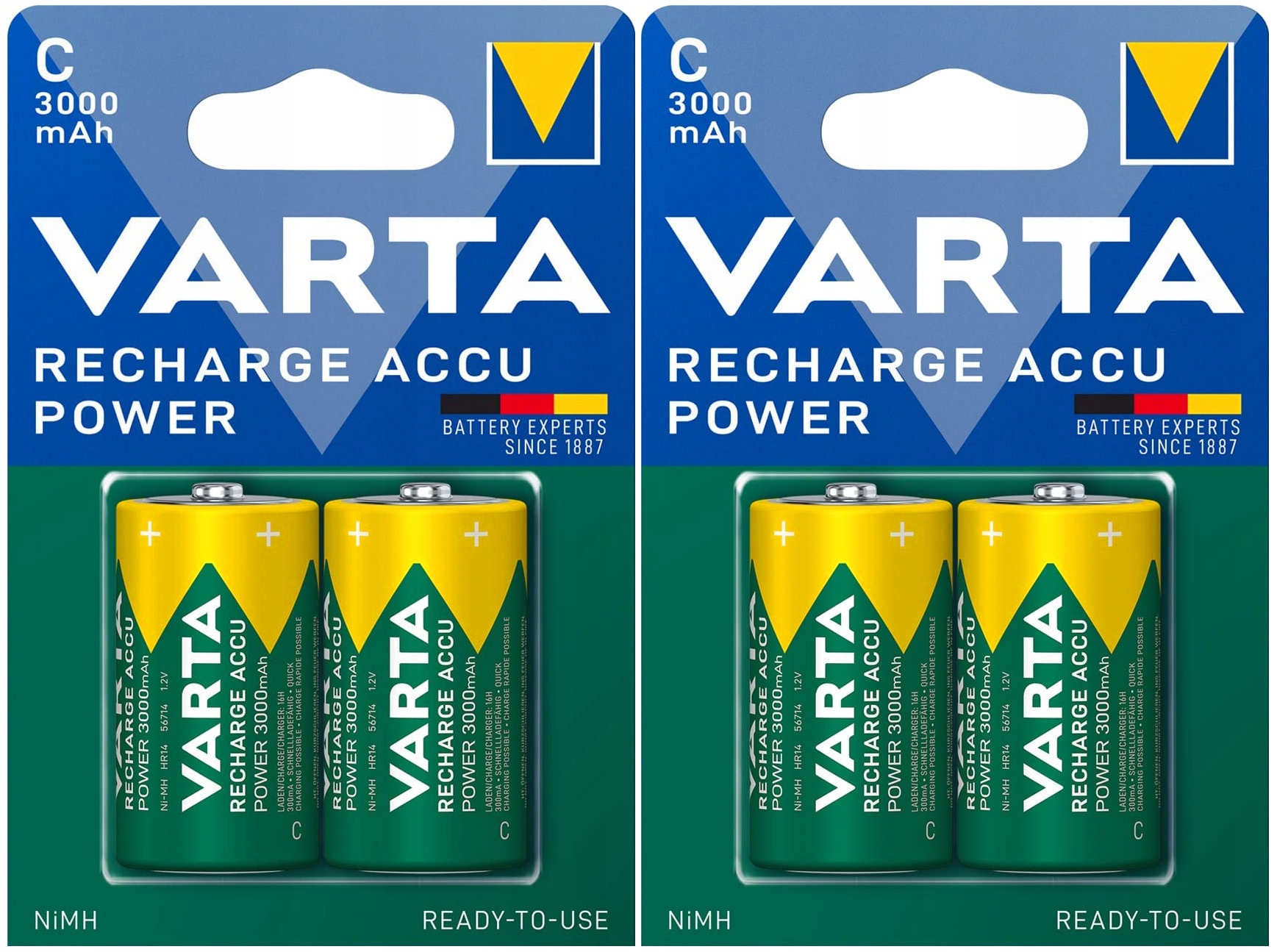 

4x Akumulatorki Varta R14 C HR14 3000mAh Baterie
