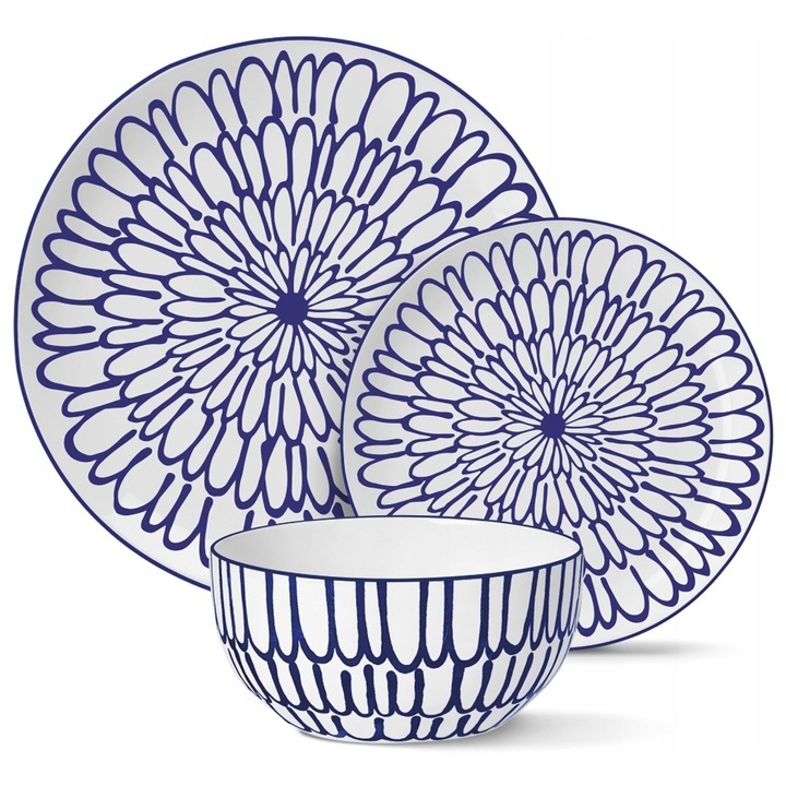 Komplet Magda Gessler Serwis Obiadowy Porcelana Talerze 12el 4 Osób Biały