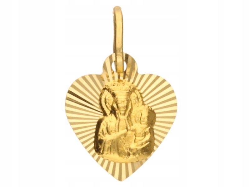 Zlatý přívěsek 585 Panna Maria Čenstochovská módní vzor jako dárek 14k