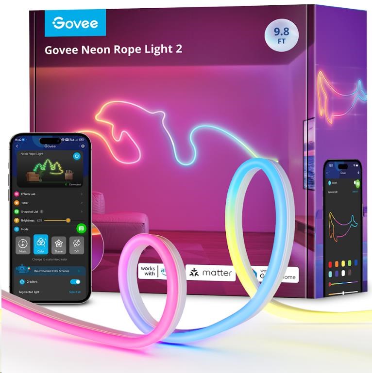 Govee Neon 2 Matter ohybný Led pásik (3m) Rgbic