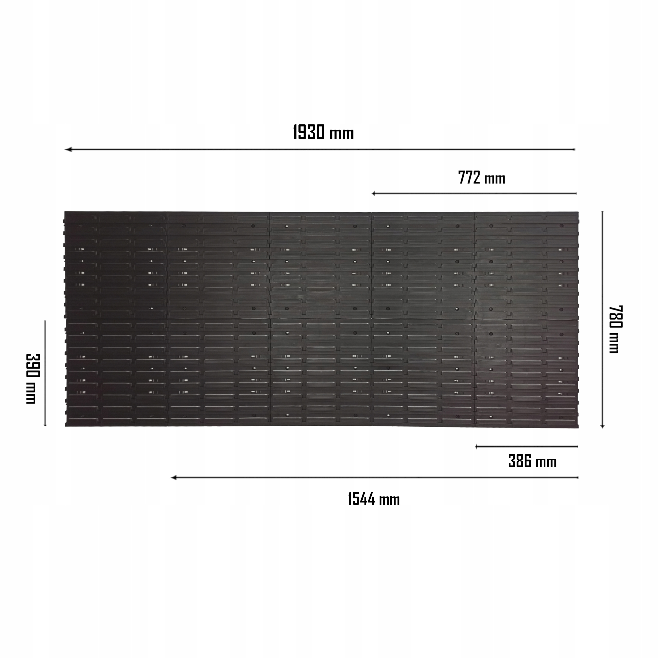 TABLICA ŚCIANKA WARSZTATOWA 193X78CM 42 KUWETY Kod producenta Z173