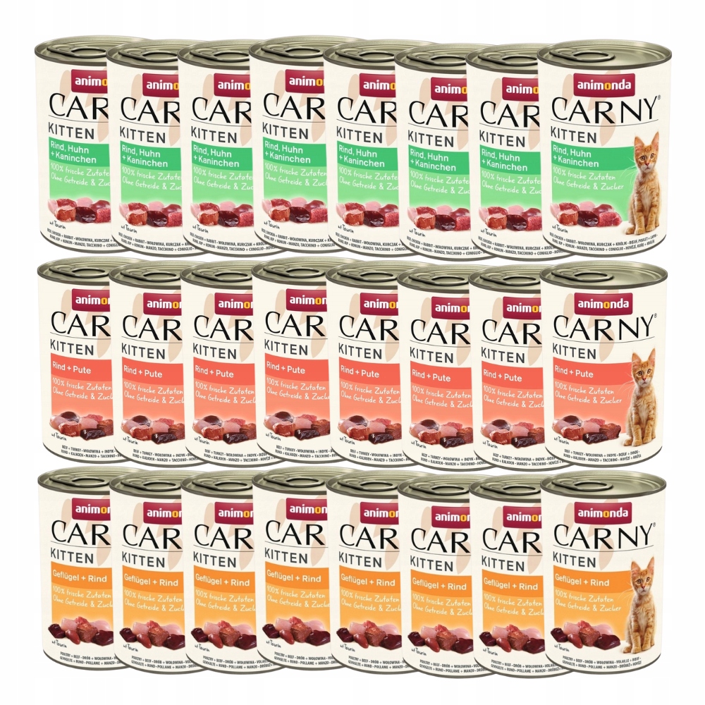 Mokré krmivo pro kočky Animonda Carny Kitten mix chutí 24 x 400 g