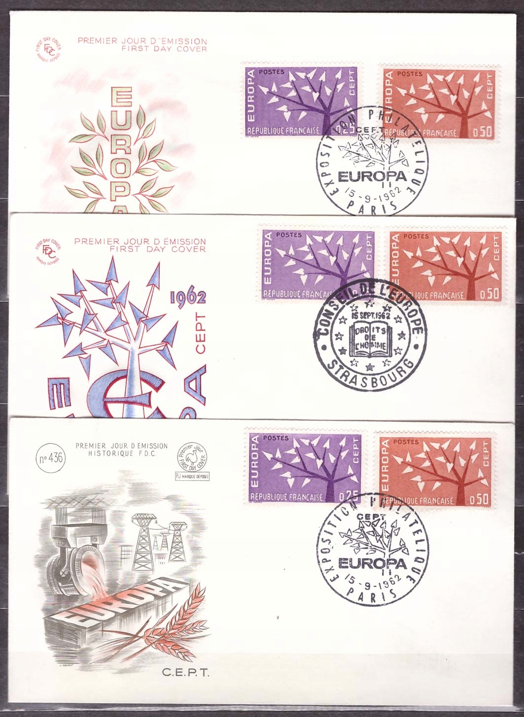 Francja CEPT Europa koperty FDC 1962 (2)