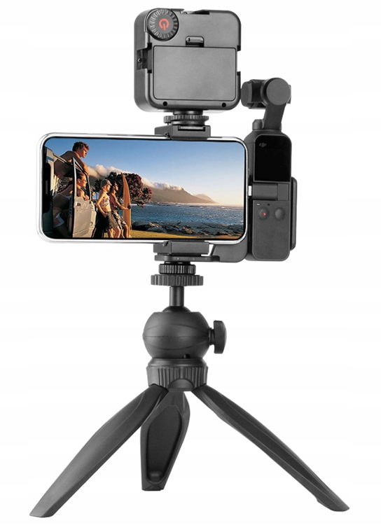 Uchwyt do Osmo Pocket mikrofon statyw telefon LED Głębokość produktu 3.9 cm