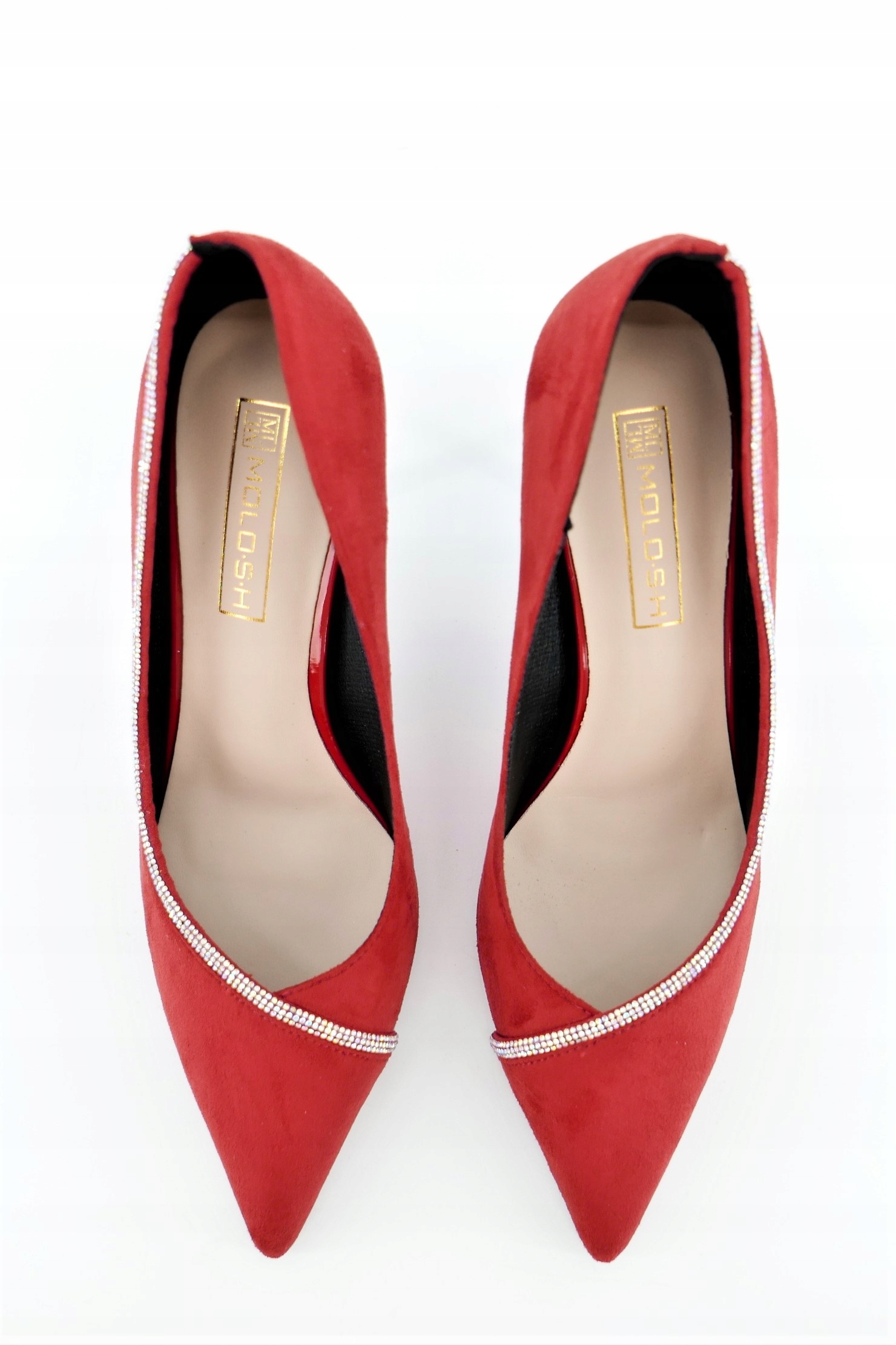 MOLO CZERWONE SZPILKI ZDOBIONE CYRKONIAMI R36 Rozmiar 36