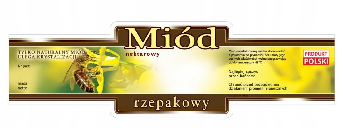 

Etykieta na miód Rzepakowy 100szt etykiety rzepak