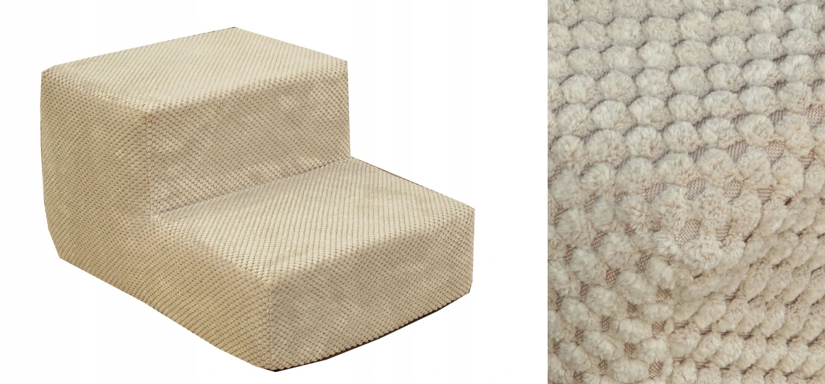 Schodki/schody do kanapy sztruks głębsze ecru