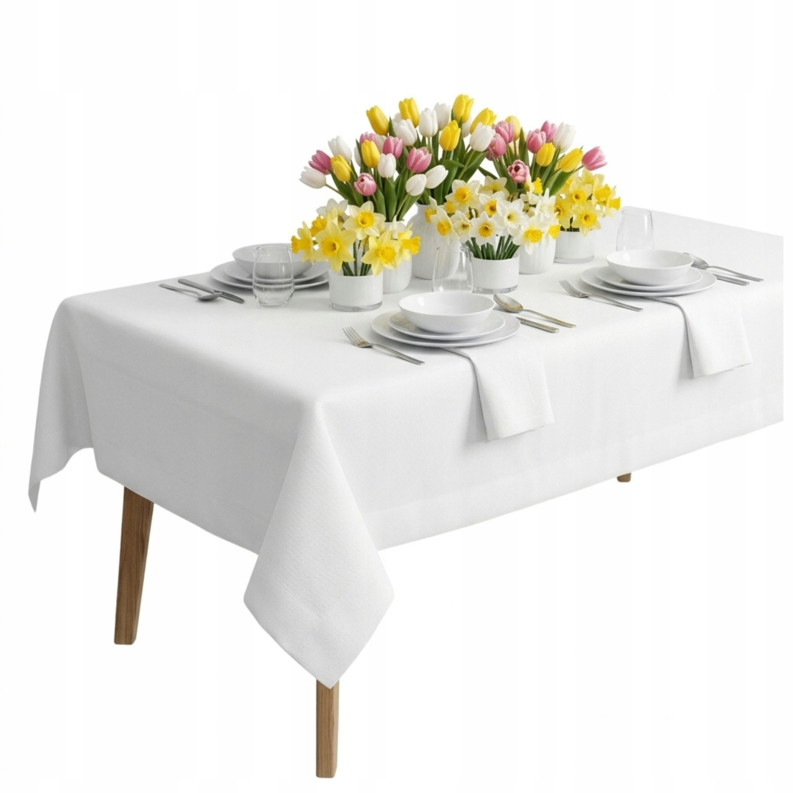 Plamovzdorný ubrus na stůl Bílý vánoční silný Hladký Elegant 140x450