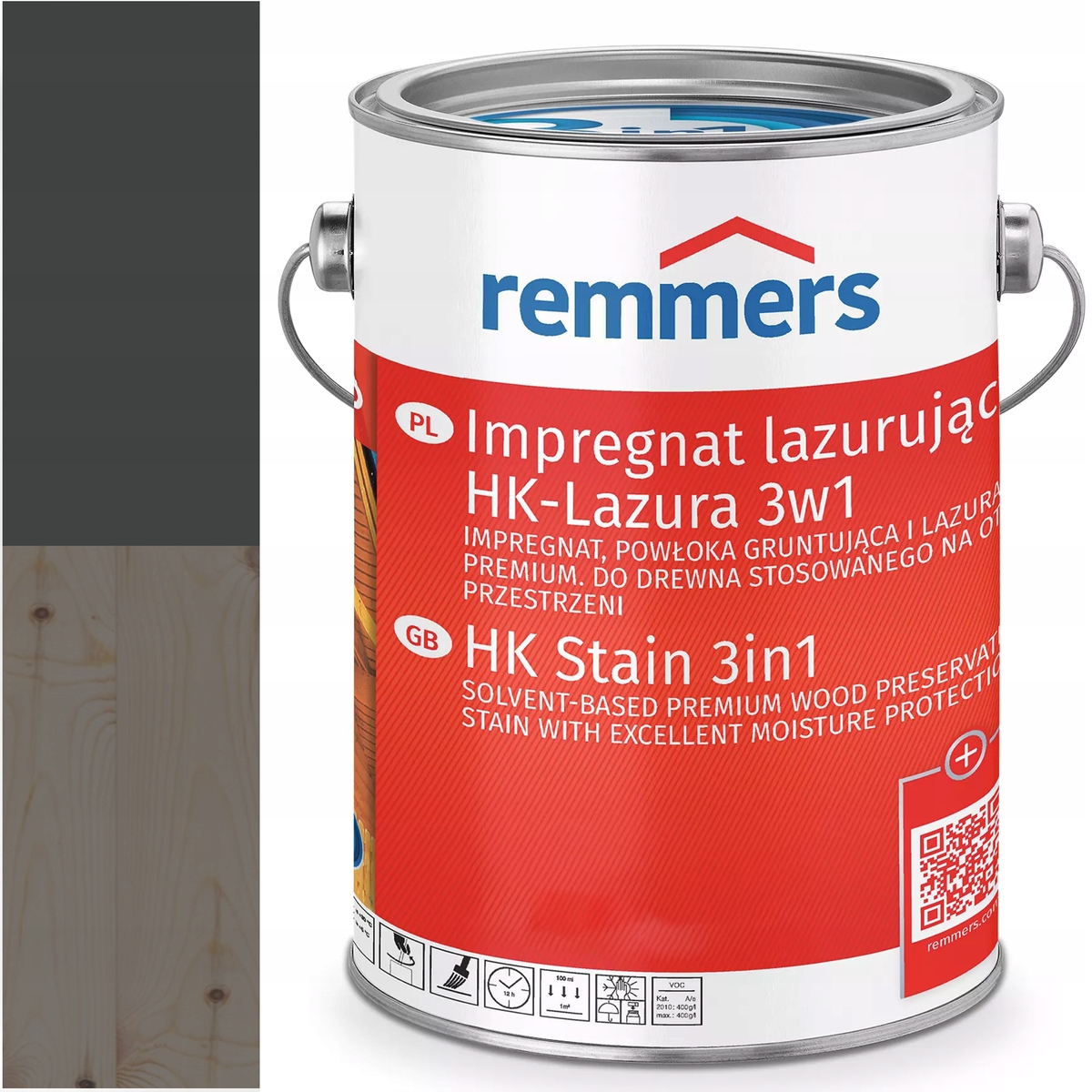 Remmers HK-Lasur Ochranná lazura na dřevo Ral 9011 Černá Grafitová 5L