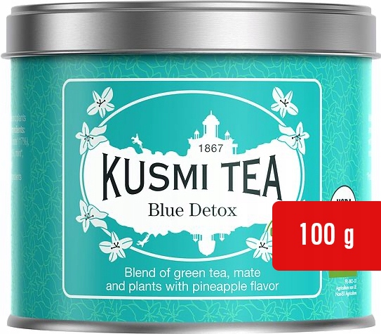 Zielona Herbata Kusmi Blue Detox Mate Rooibos Ananas Pokrzywa Mięta |Puszka