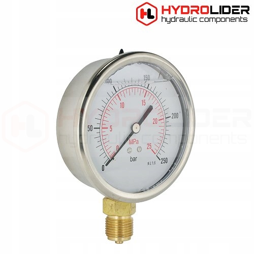 MANOMETR GLIC. 100mm 0-100Bar D 1/2 HYDROLIDER Waga produktu z opakowaniem jednostkowym 0.1 kg