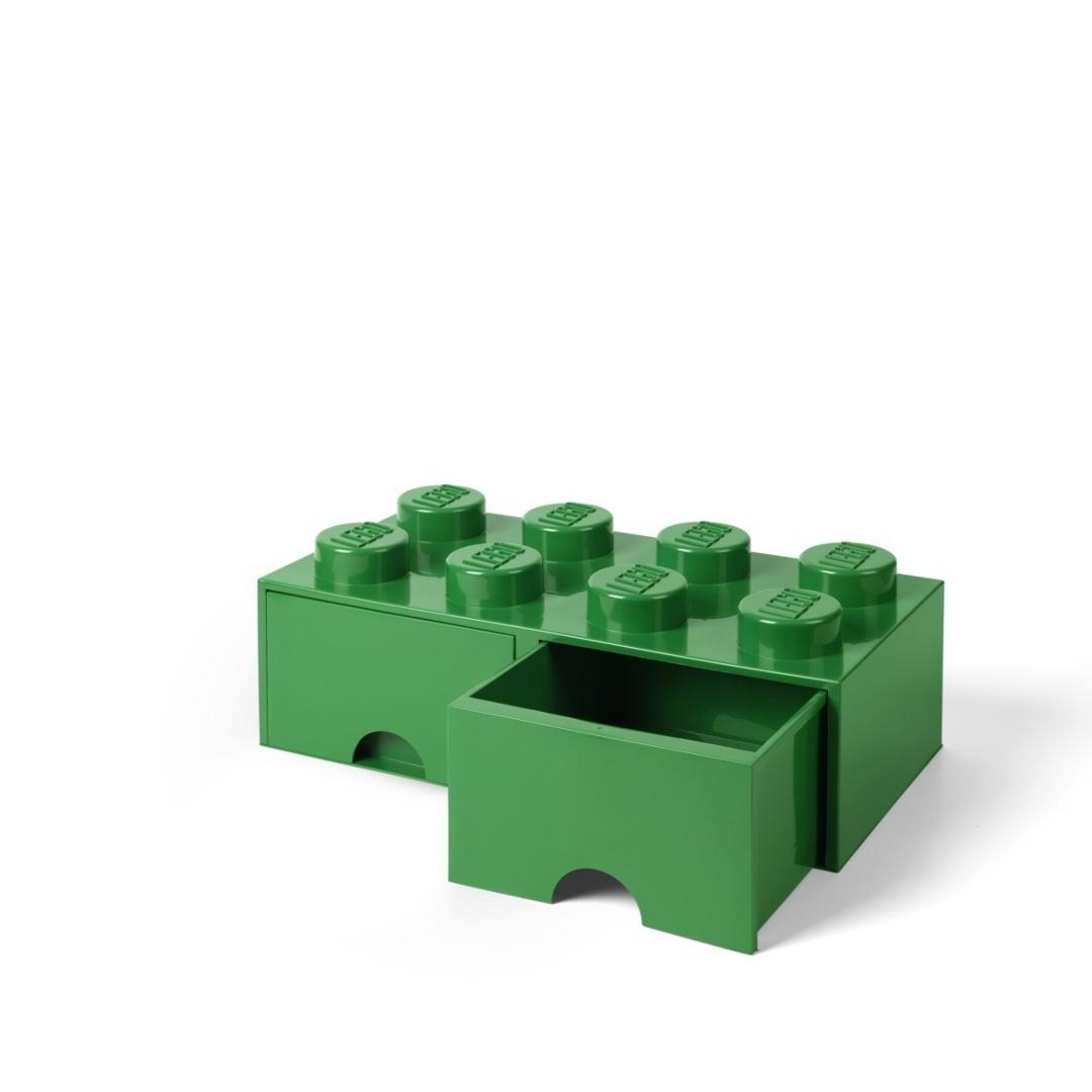 Lego(r) kontejner kostka se zásuvkami osmička zelená Nhg