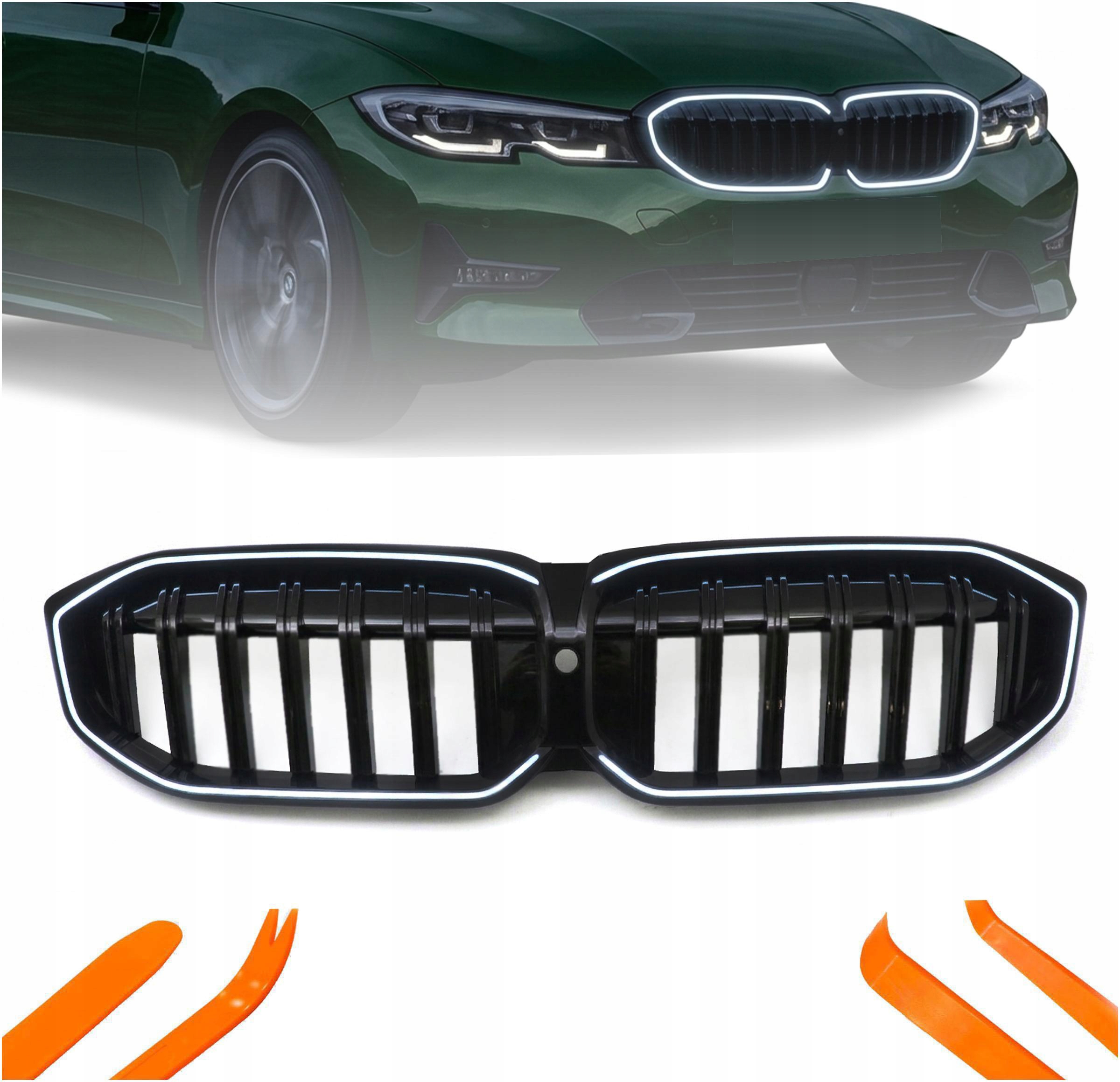 Led Přední Atrapa Pro Bmw 3 G28 2023 Černý Lesk 1 Žebro