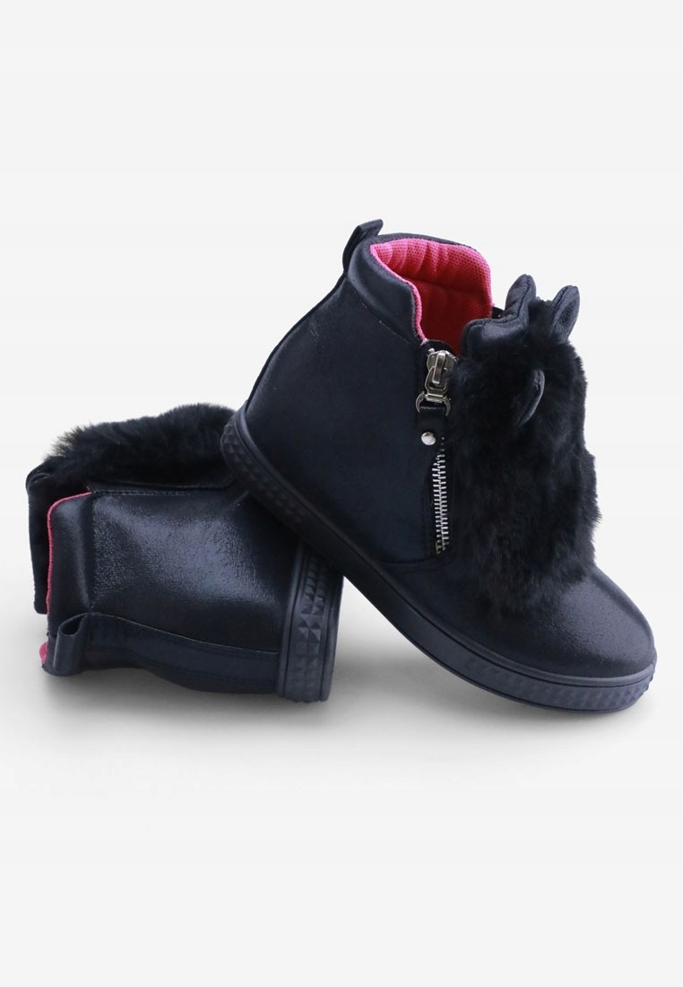 

Sneakersy dziewczęce botki ukryty koturn czarne