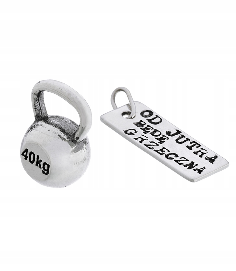 Stříbrné přívěsky Kettlebell Budu Od Zítřka Hodná