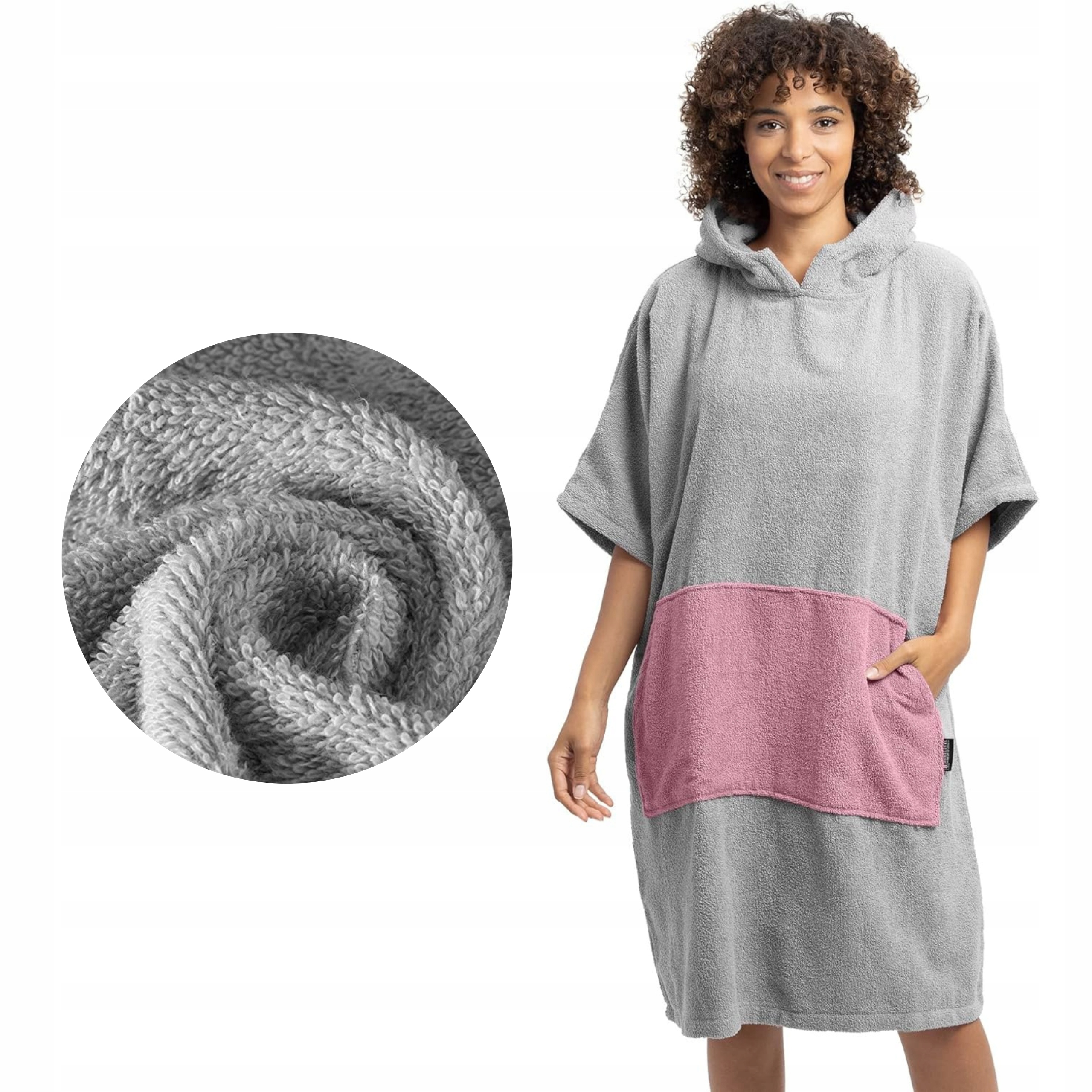 Saunový uterák na bazén Spa Kúpeľové pončo Kapucňa 100 % Bavlna S-m