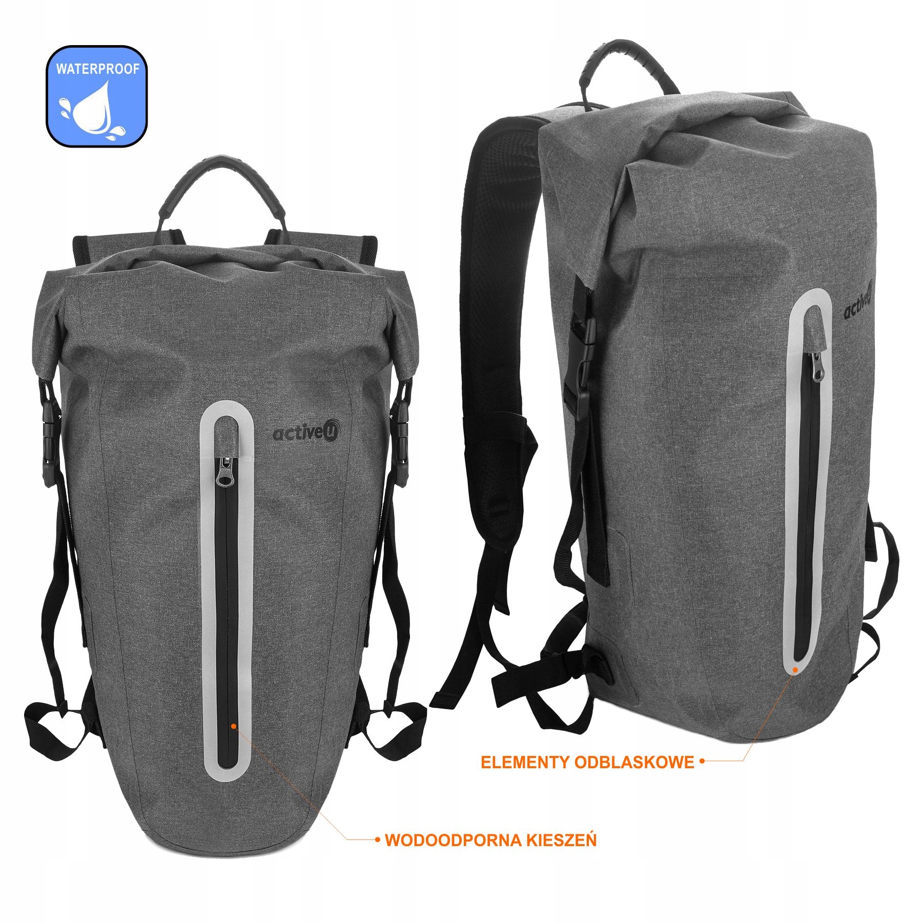 LEKKI WODOODPORNY PLECAK ACTIVEU NA ROWER 18l Model AUPLECTREK