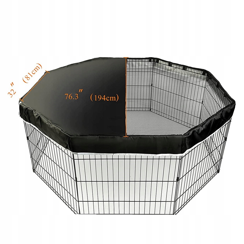 Levně Sluneční clona do modulární klece, ohrádky, výběhu pro psa černá