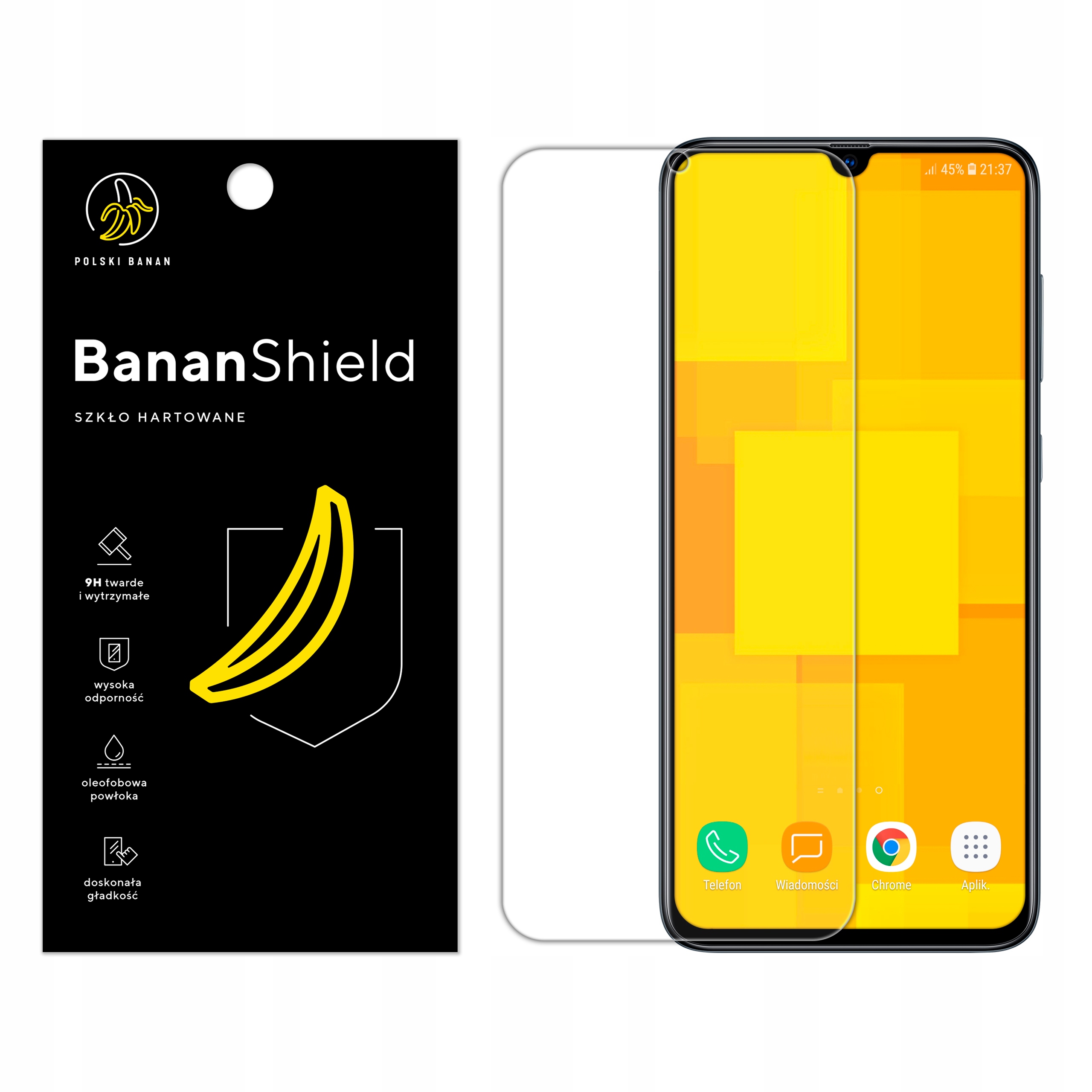 

Szkło Hartowane Polski Banan 9H do Samsung A70