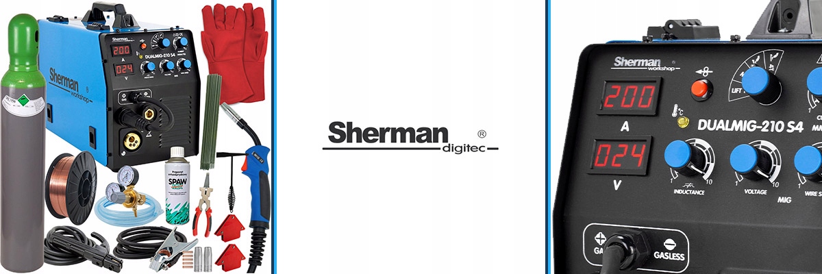 Spawarka 3w1 MIGOMAT Sherman MIG 200 MMA zestaw Moc pobierana 8.5 kVA