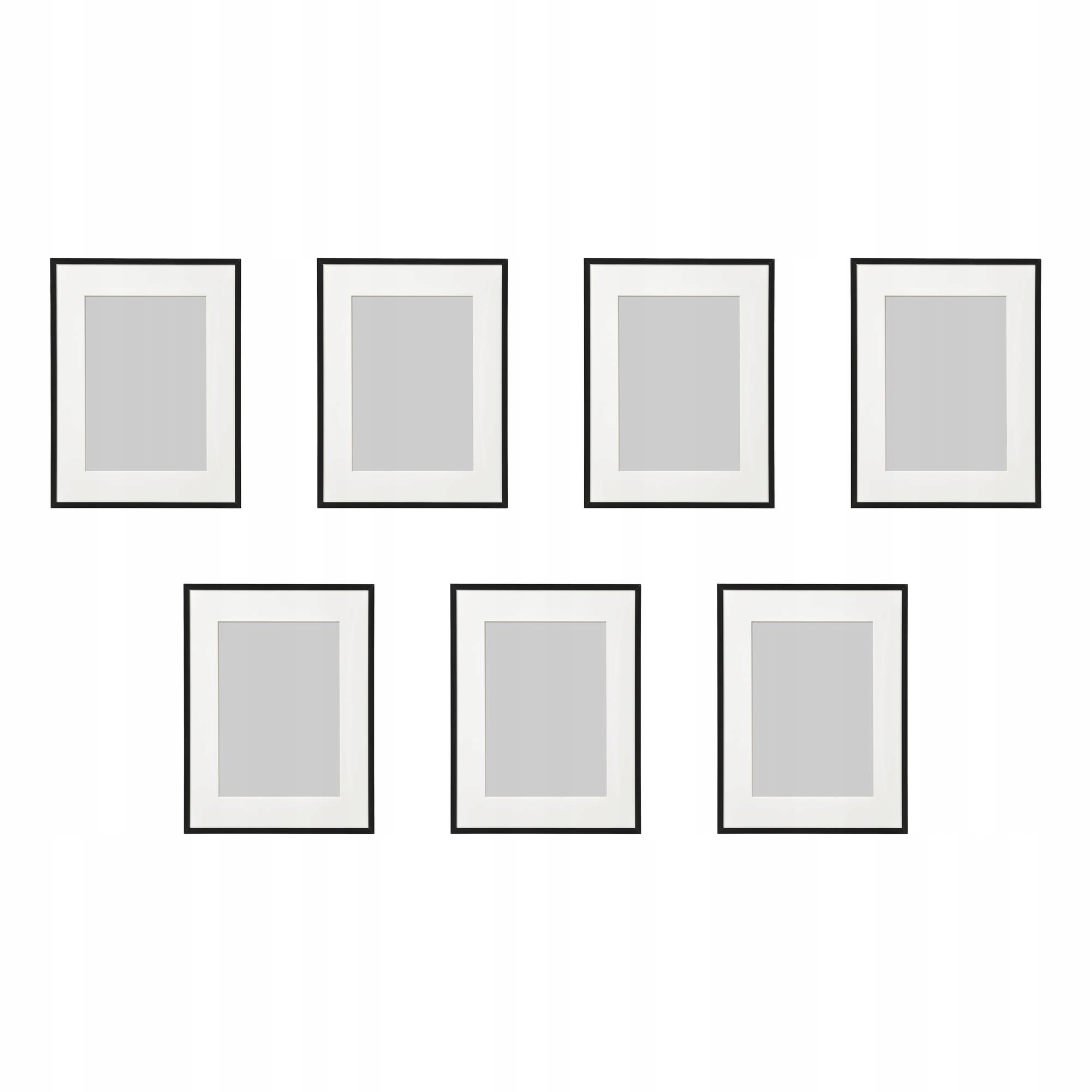 7 ks Rámeček Lomviken černý 30x40 cm s pasparta pro fotografie
