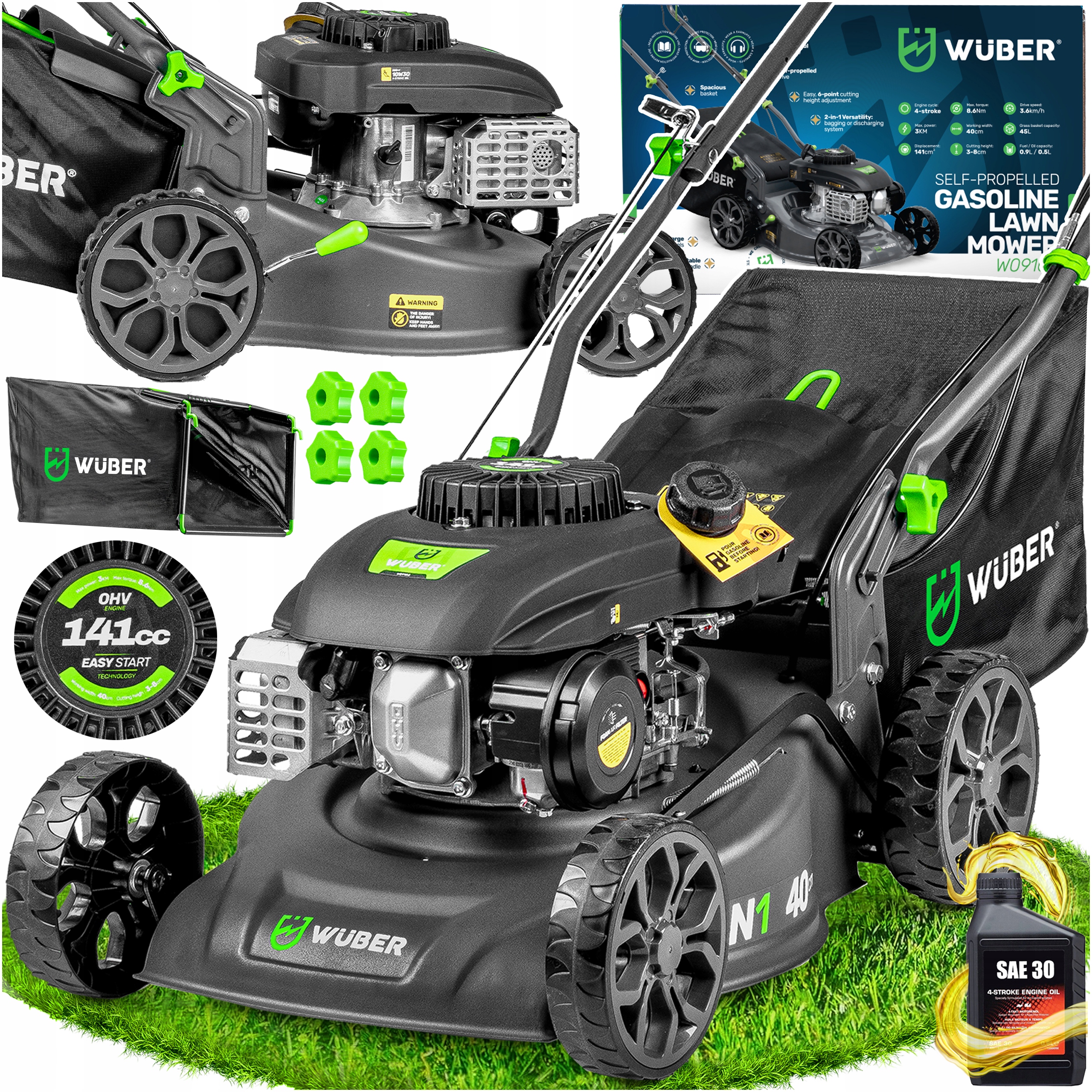 Kosiarka Spalinowa Z Napędem Do Trawy Mocna Silnik Ohv Napęd Lekka Olej