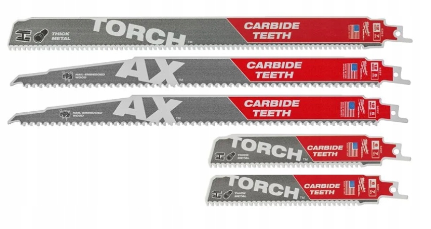 Milwaukee Sada pilových listů Carbide pro pilu ocasku Sawzall 5ks