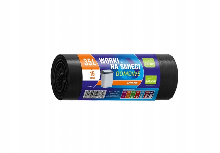 

Worki Na Śmieci 35L Czarne Bardzo Mocne 15 Szt.