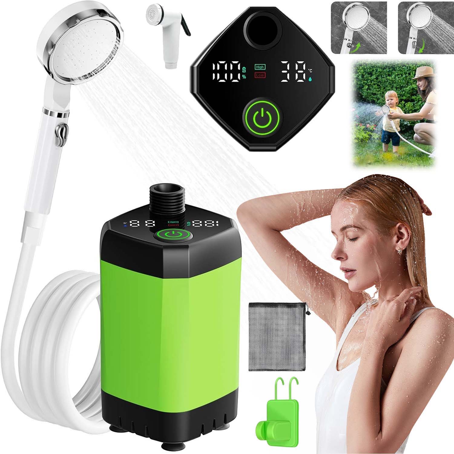 Turistická Sprcha Kempingová Usb Elektrická Pumpa Akumulátor 6000MAH