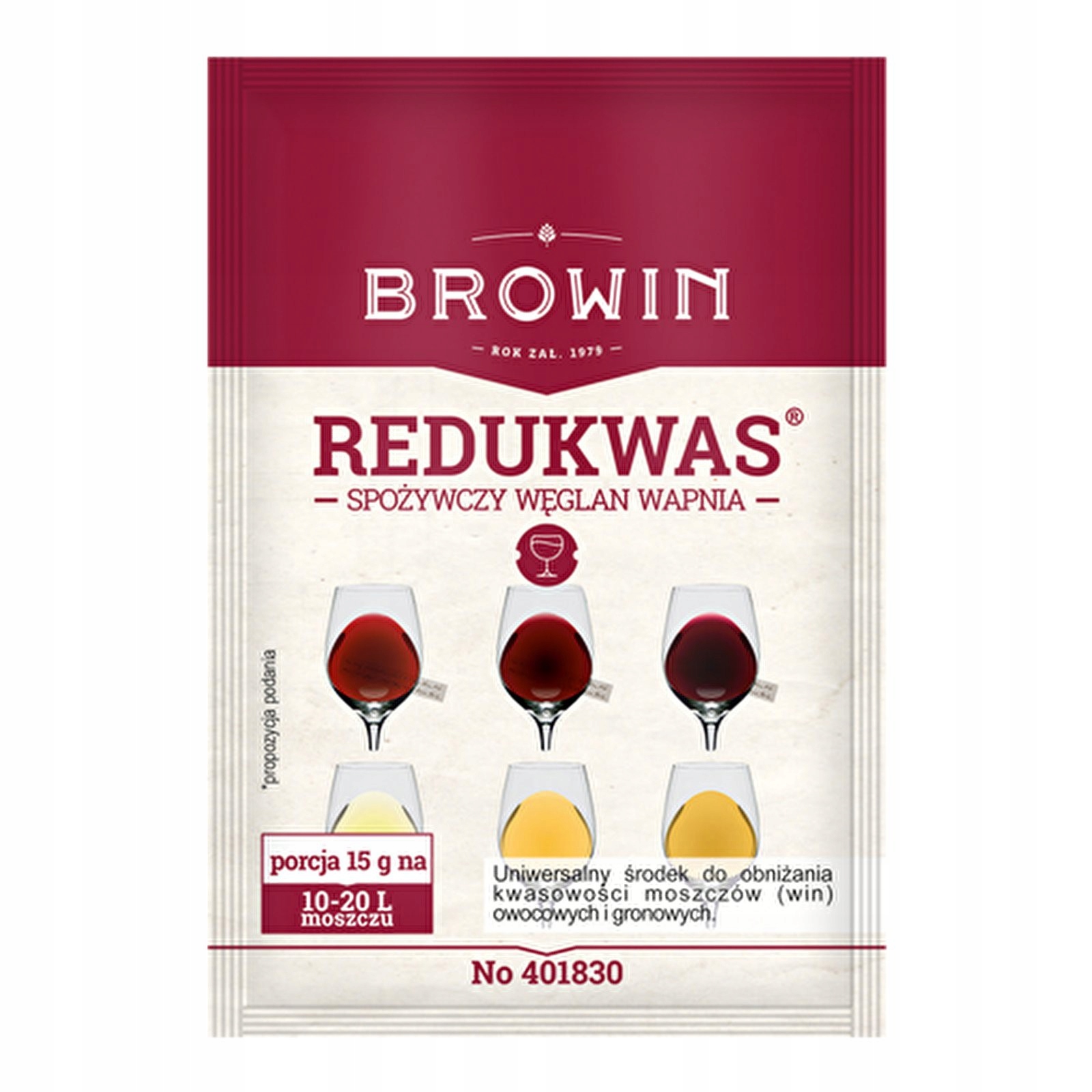 

Redukwas - regulator kwasowości - węglan wapnia