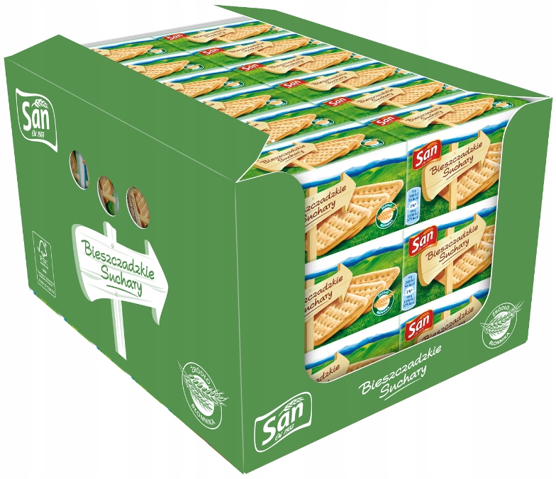Suchary Bieszczadzkie San ciastka opakowanie 36 szt x 90g karton sucharki
