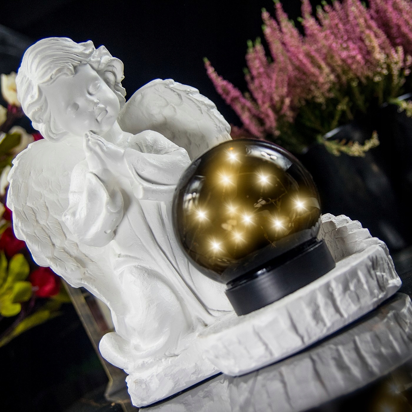 ZNICZ GIPSOWA FIGURKA NAGROBNA LAMPA SOLARNA LED Marka Decortrend