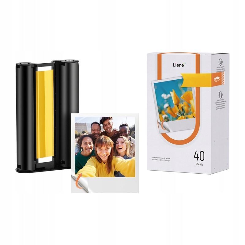 Fotografický papír Liene Amber 3x3" samolepicí 40 listů 1 náplň